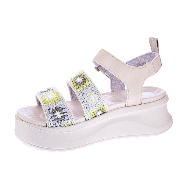 Sandalias Hey Dude zapatos Mujer modelo Delray Buckle Beige Hebilla