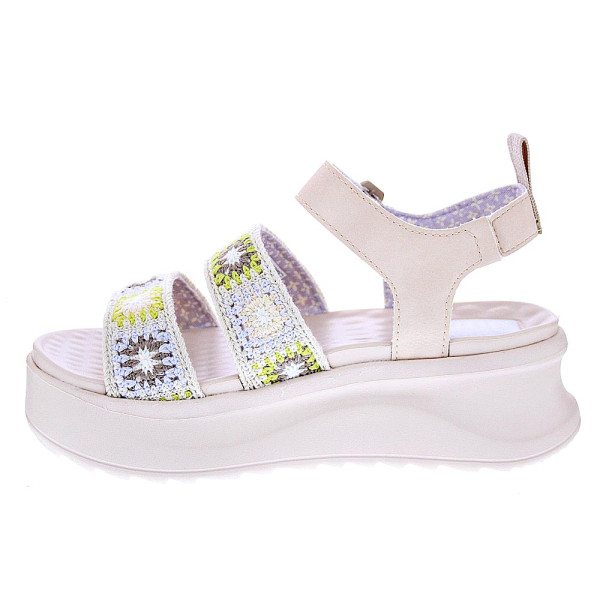 Sandalias Hey Dude zapatos Mujer modelo Delray Buckle Beige Hebilla