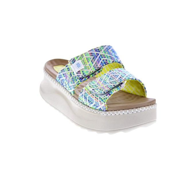 Sandalias Hey Dude zapatos Mujer modelo Delray Slide Azul Velcro