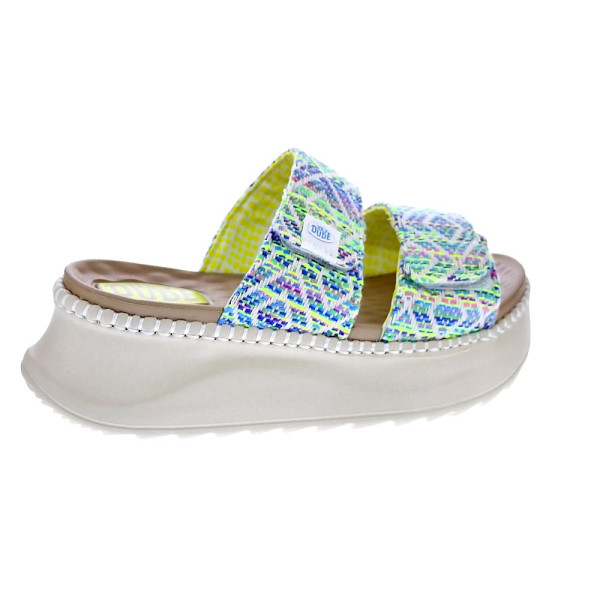 Sandalias Hey Dude zapatos Mujer modelo Delray Slide Azul Velcro