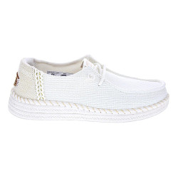 Mocasines Hey Dude zapatos Mujer modelo Wendy Espadrille Blanco Elástico