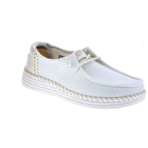 Mocasines Hey Dude zapatos Mujer modelo Wendy Espadrille Blanco Elástico