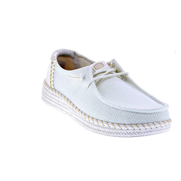 Mocasines Hey Dude zapatos Mujer modelo Wendy Espadrille Blanco Elástico