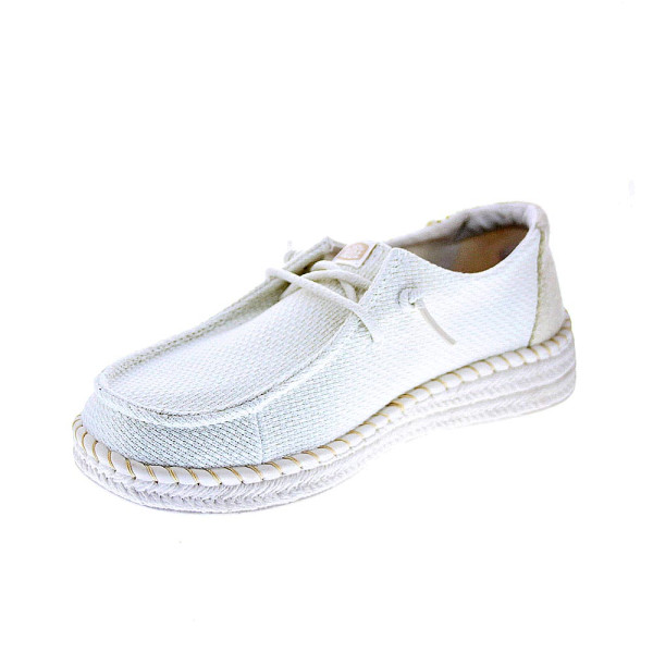 Mocasines Hey Dude zapatos Mujer modelo Wendy Espadrille Blanco Elástico