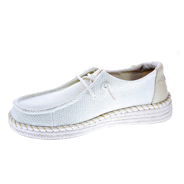 Mocasines Hey Dude zapatos Mujer modelo Wendy Espadrille Blanco Elástico