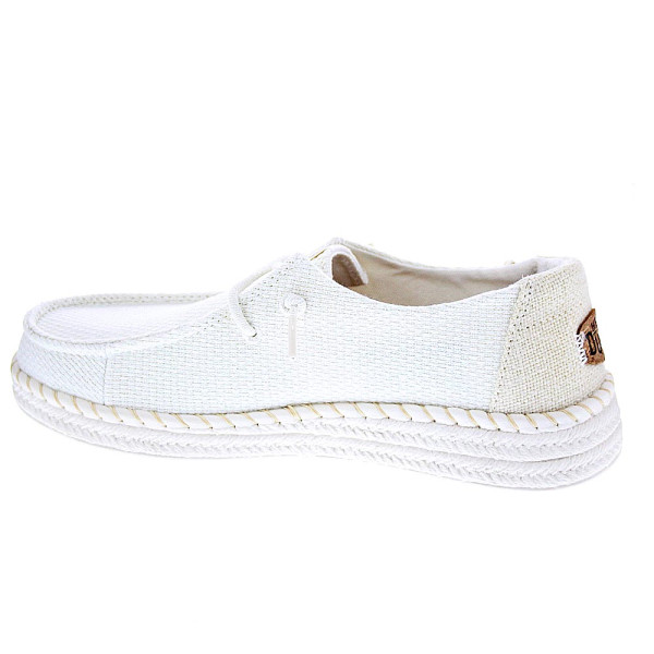 Mocasines Hey Dude zapatos Mujer modelo Wendy Espadrille Blanco Elástico