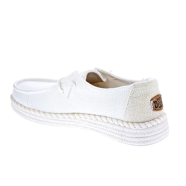 Mocasines Hey Dude zapatos Mujer modelo Wendy Espadrille Blanco Elástico