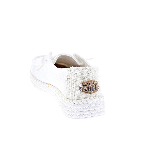 Mocasines Hey Dude zapatos Mujer modelo Wendy Espadrille Blanco Elástico