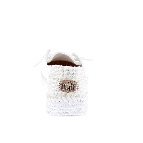Mocasines Hey Dude zapatos Mujer modelo Wendy Espadrille Blanco Elástico