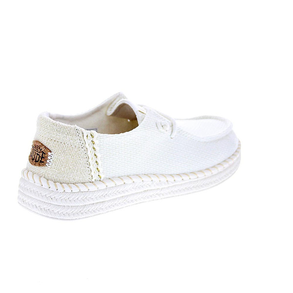 Mocasines Hey Dude zapatos Mujer modelo Wendy Espadrille Blanco Elástico