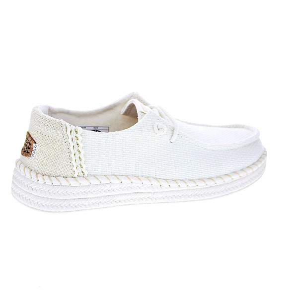 Mocasines Hey Dude zapatos Mujer modelo Wendy Espadrille Blanco Elástico