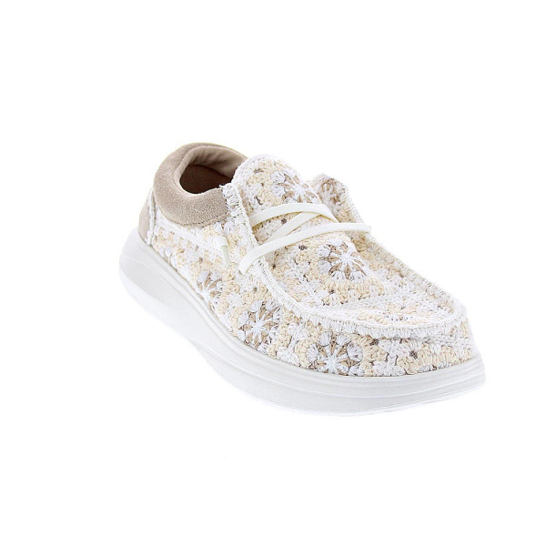 Mocasines Hey Dude zapatos Mujer modelo Wendy Comf Beige Elástico