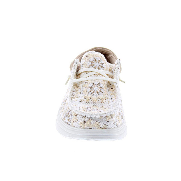 Mocasines Hey Dude zapatos Mujer modelo Wendy Comf Beige Elástico