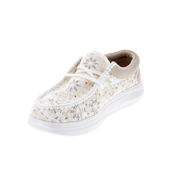 Mocasines Hey Dude zapatos Mujer modelo Wendy Comf Beige Elástico