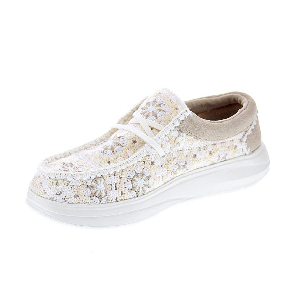 Mocasines Hey Dude zapatos Mujer modelo Wendy Comf Beige Elástico