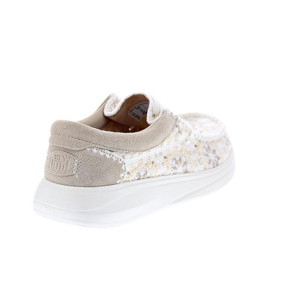 Mocasines Hey Dude zapatos Mujer modelo Wendy Comf Beige Elástico