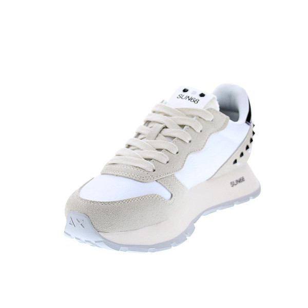 Zapatillas Sun68 AX zapatos Mujer modelo Ally Studs Blanco Cordón