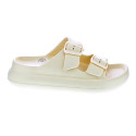 Sandalias Duuo zapatos Mujer modelo Eva Curvi 013 Amarillo Hebillas
