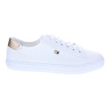 Zapatillas Tommy Hilfiger zapatos Mujer modelo Vulc Canvas combi oro Blanco Cordón