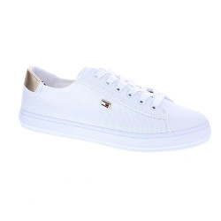 Zapatillas Tommy Hilfiger zapatos Mujer modelo Vulc Canvas combi oro Blanco Cordón 2