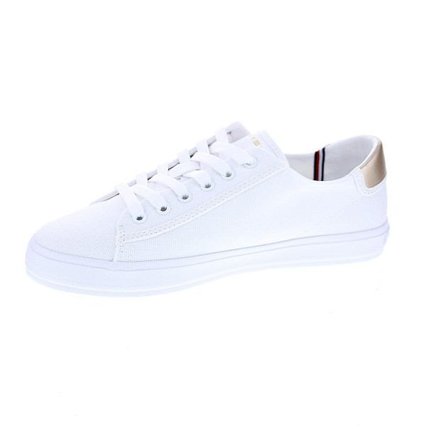 Zapatillas Tommy Hilfiger zapatos Mujer modelo Vulc Canvas combi oro Blanco Cordón
