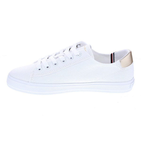 Zapatillas Tommy Hilfiger zapatos Mujer modelo Vulc Canvas combi oro Blanco Cordón