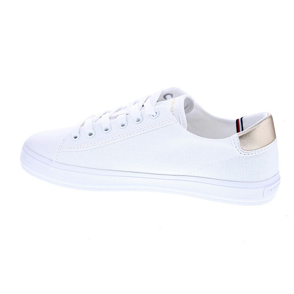 Zapatillas Tommy Hilfiger zapatos Mujer modelo Vulc Canvas combi oro Blanco Cordón