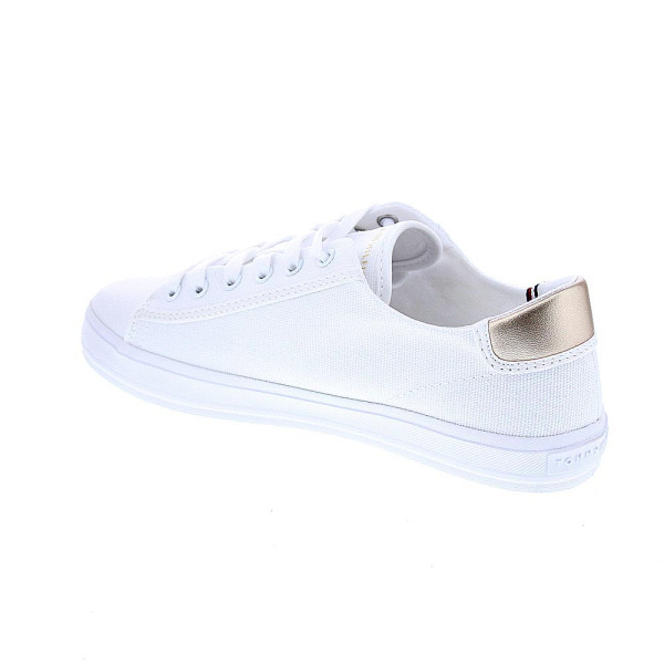 Zapatillas Tommy Hilfiger zapatos Mujer modelo Vulc Canvas combi oro Blanco Cordón