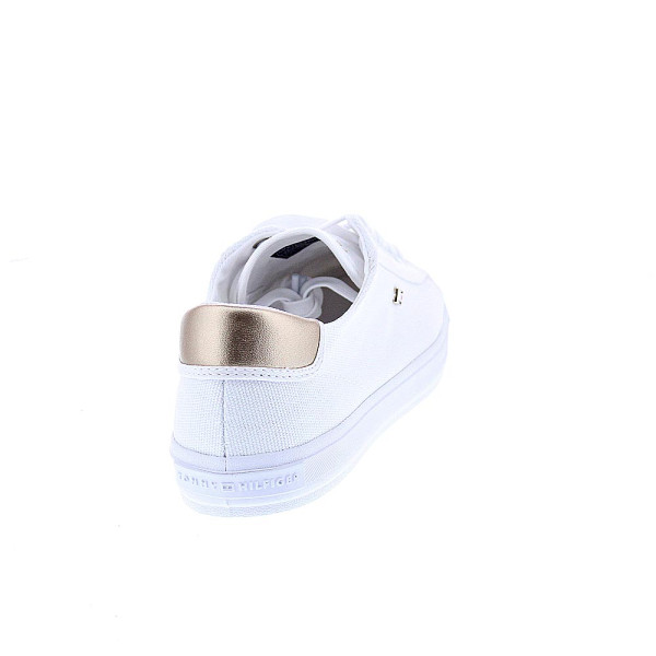 Zapatillas Tommy Hilfiger zapatos Mujer modelo Vulc Canvas combi oro Blanco Cordón