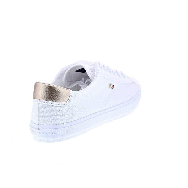 Zapatillas Tommy Hilfiger zapatos Mujer modelo Vulc Canvas combi oro Blanco Cordón