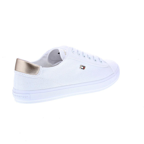 Zapatillas Tommy Hilfiger zapatos Mujer modelo Vulc Canvas combi oro Blanco Cordón