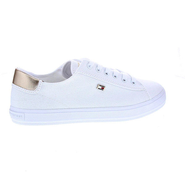 Zapatillas Tommy Hilfiger zapatos Mujer modelo Vulc Canvas combi oro Blanco Cordón