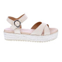 Sandalias Mtng zapatos Mujer modelo Amelie Beige Hebilla