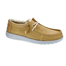 Mocasines Hey Dude zapatos Hombre modelo Wally Stretch Canvas Amarillo Elástico 2