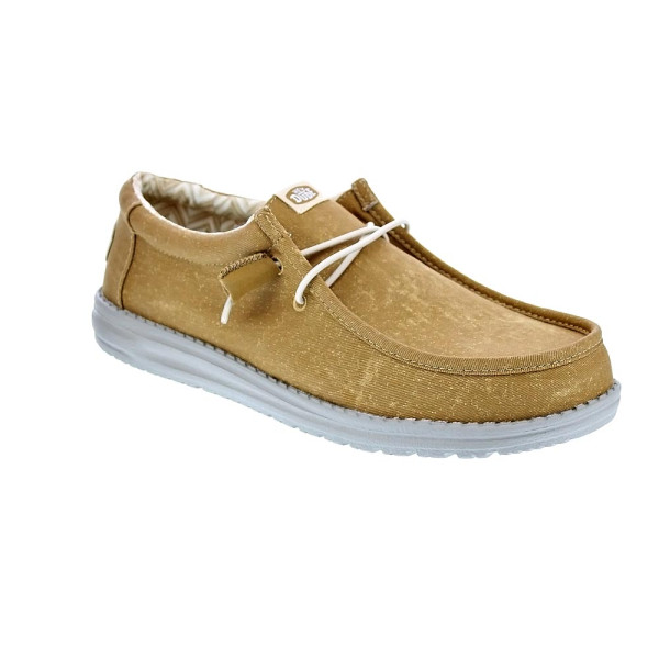 Mocasines Hey Dude zapatos Hombre modelo Wally Stretch Canvas Amarillo Elástico