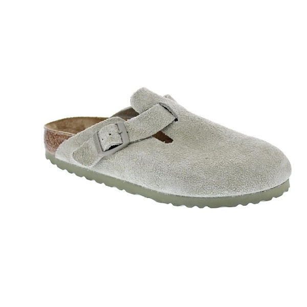 Zuecos Birkenstock zapatos Mujer modelo Boston Verde Hebilla