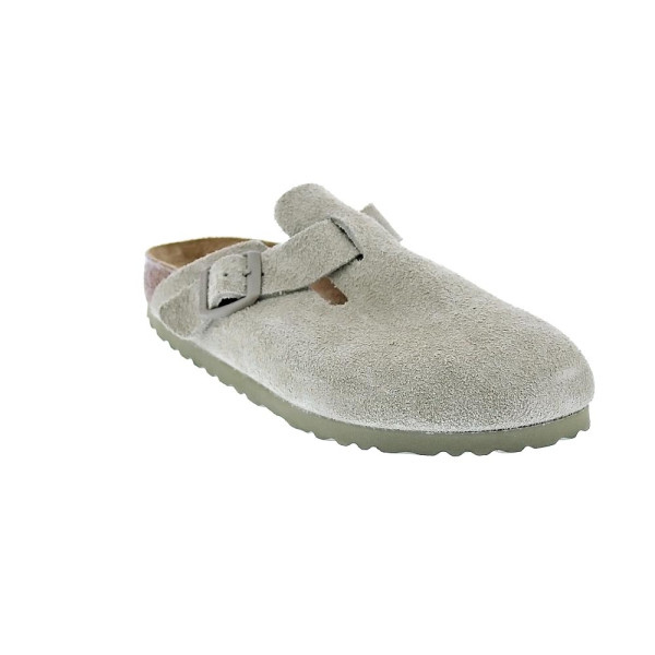 Zuecos Birkenstock zapatos Mujer modelo Boston Verde Hebilla