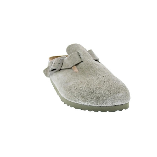 Zuecos Birkenstock zapatos Mujer modelo Boston Verde Hebilla