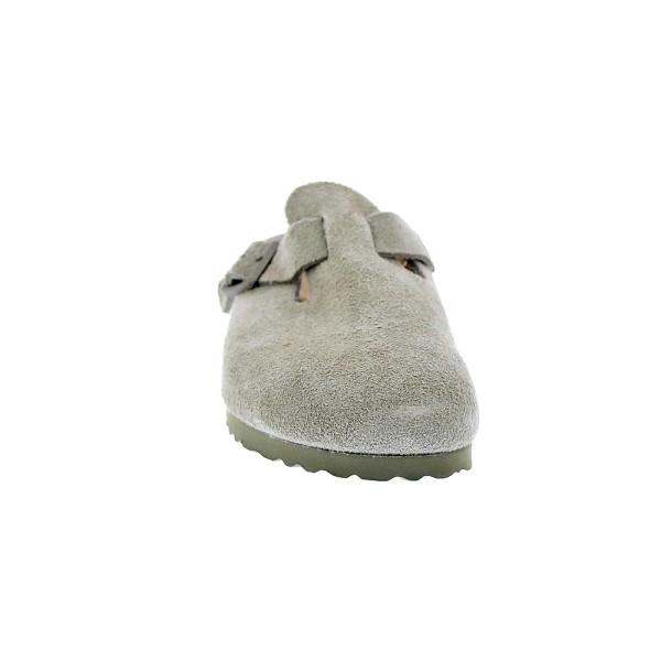 Zuecos Birkenstock zapatos Mujer modelo Boston Verde Hebilla