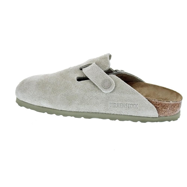 Zuecos Birkenstock zapatos Mujer modelo Boston Verde Hebilla