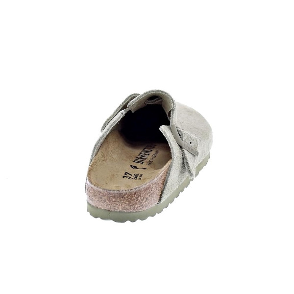 Zuecos Birkenstock zapatos Mujer modelo Boston Verde Hebilla