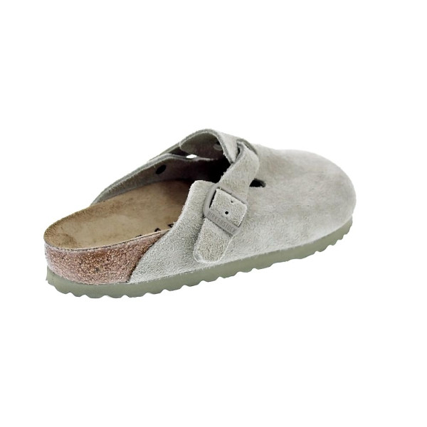 Zuecos Birkenstock zapatos Mujer modelo Boston Verde Hebilla