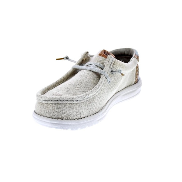 Mocasines Hey Dude zapatos Hombre modelo Wally Jute Gris Elástico