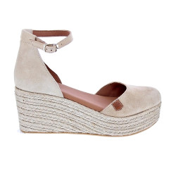 Alpargatas Popa zapatos Mujer modelo Cantalar Serraje Beige Hebilla