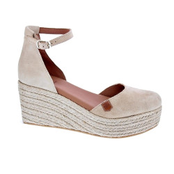 Alpargatas Popa zapatos Mujer modelo Cantalar Serraje Beige Hebilla 2