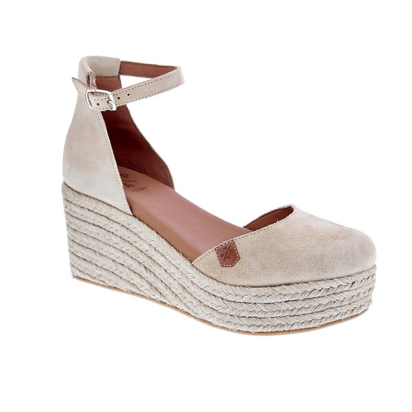 Alpargatas Popa zapatos Mujer modelo Cantalar Serraje Beige Hebilla