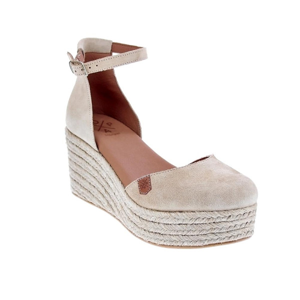 Alpargatas Popa zapatos Mujer modelo Cantalar Serraje Beige Hebilla