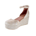 Alpargatas Popa zapatos Mujer modelo Cantalar Serraje Beige Hebilla