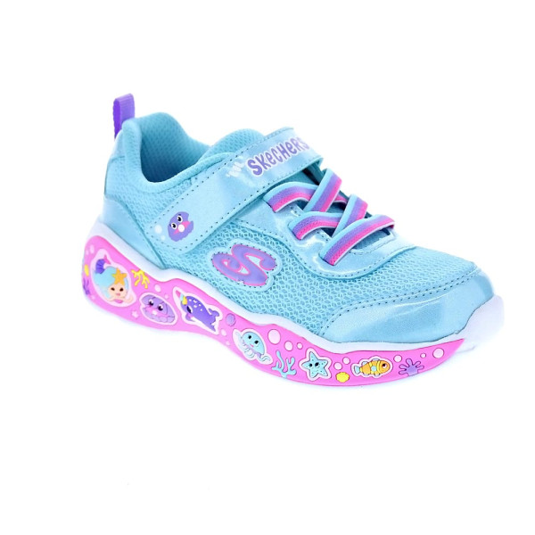 Zapatillas Skechers zapatos Niña modelo Fun Squad Azul Velcro