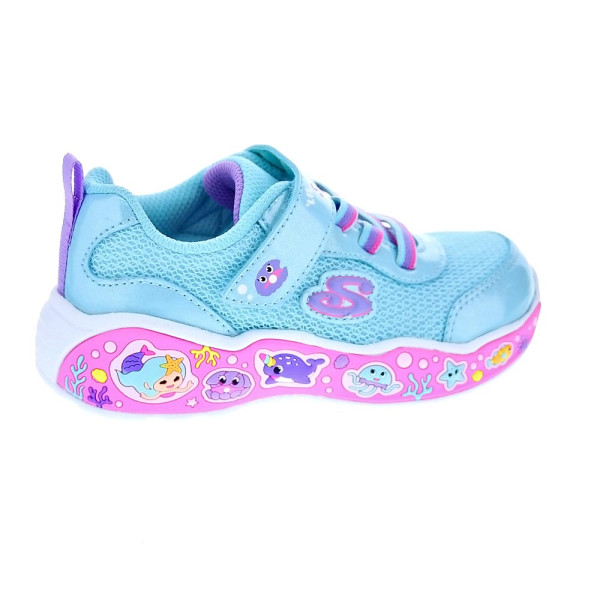 Zapatillas Skechers zapatos Niña modelo Fun Squad Azul Velcro